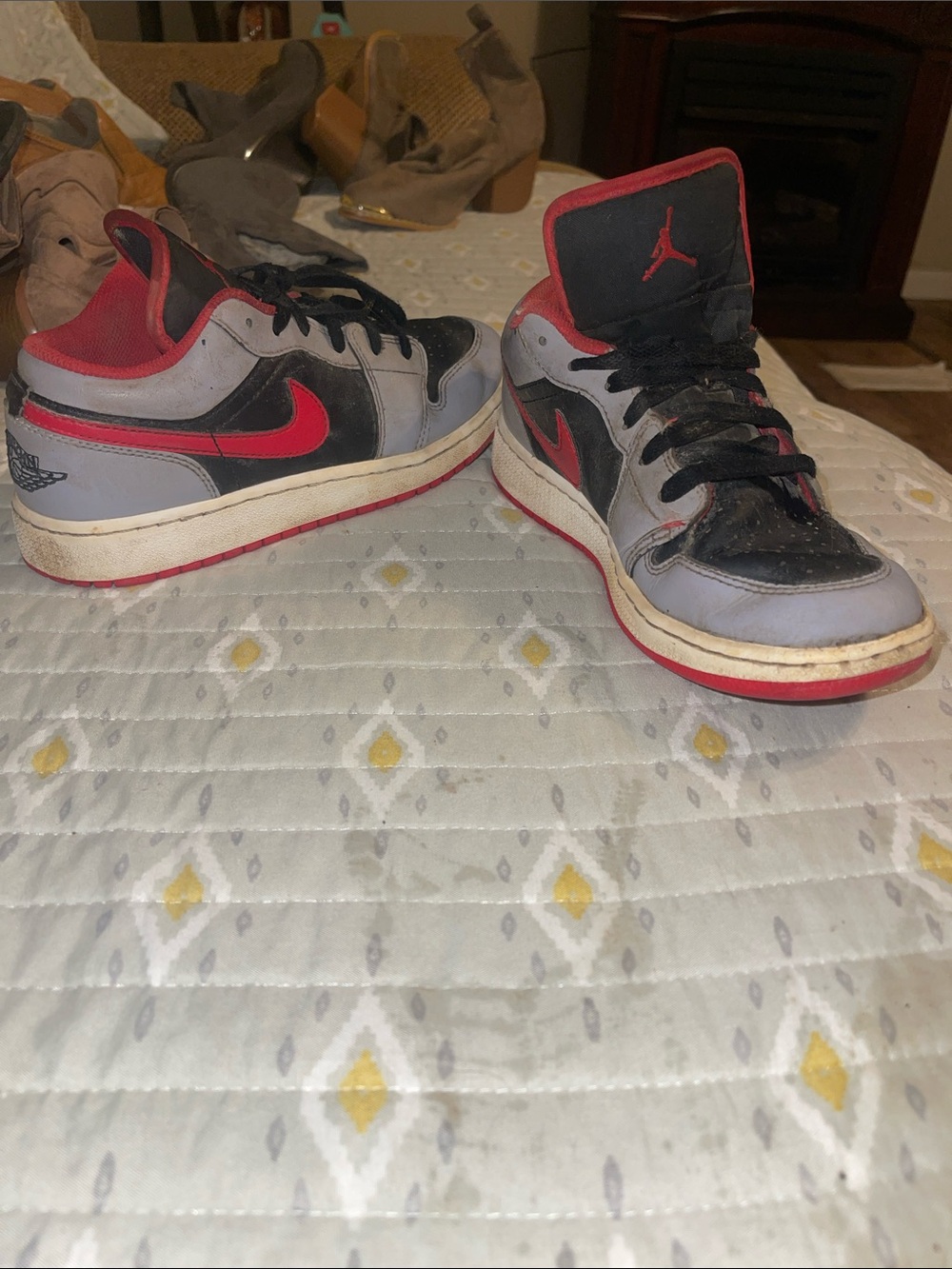 Jordan Kids Low-Top Sneakers - Black/Red/Gray